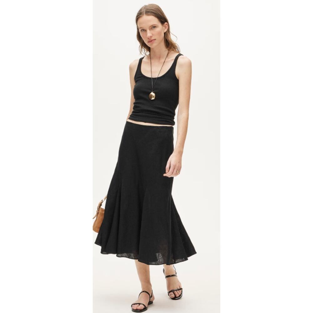J.Crew GWYNETH Layered Slip Skirt in Crinkle Chiffon in Black S NWT $148